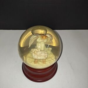 Seraphim Classics Musical Snow Globe Glitterdome Angel & Baby Jesus Prayer 1994